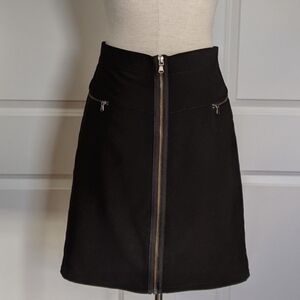Marc By Marc Jacobs Skirt Mini Exposed Zipper Front Stripe Seams Black 10 EUC